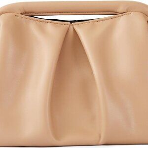 Chic Khaki Evening Clutch with Detachable Chain - Perfect for Weddings & Parties